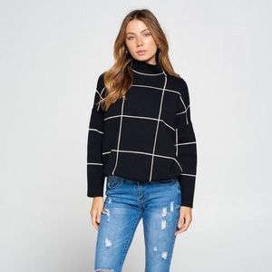 Grid pattern sweater